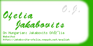 ofelia jakabovits business card